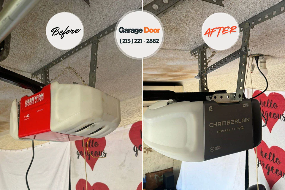 Before and after: garage door repair Golden Meadow, LA